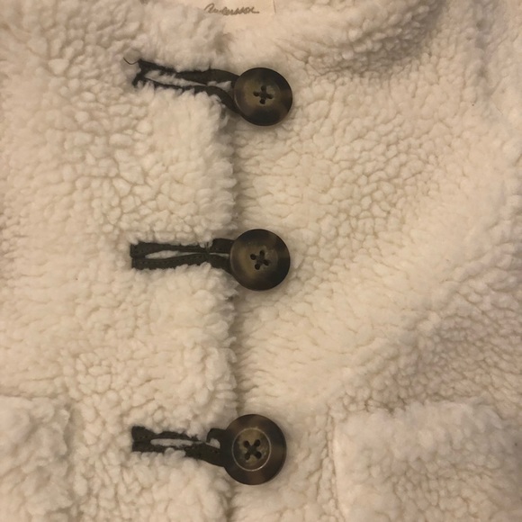 Hanna Andersson Baby Ivory Sherpa Fleece Hooded Jacket Size 60 3-6 months Cozy - Picture 3 of 4